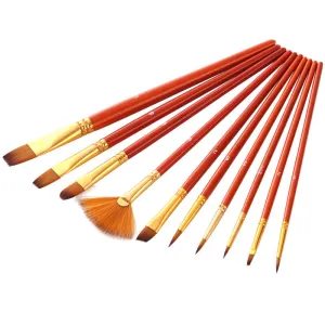 10 Pieces Nylon Hair Brush Including Brush Pen Set Blue Hook Line