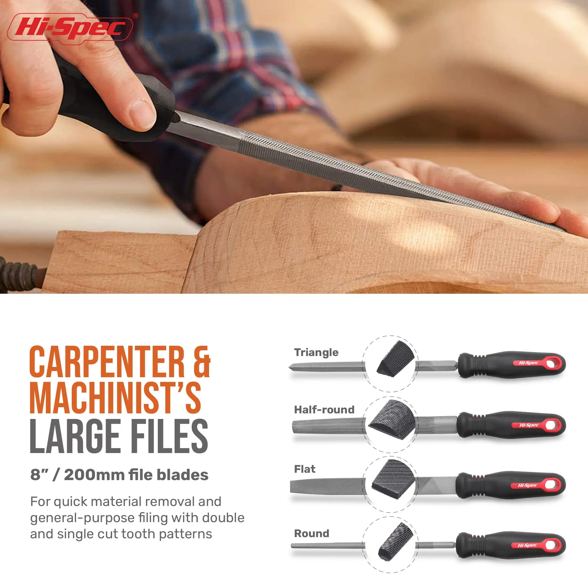 18pc Metal Hand & Needle Files Tool Set. Steel and Diamond Grit Files for DIY, Wood and Crafts. Complete with Brushes