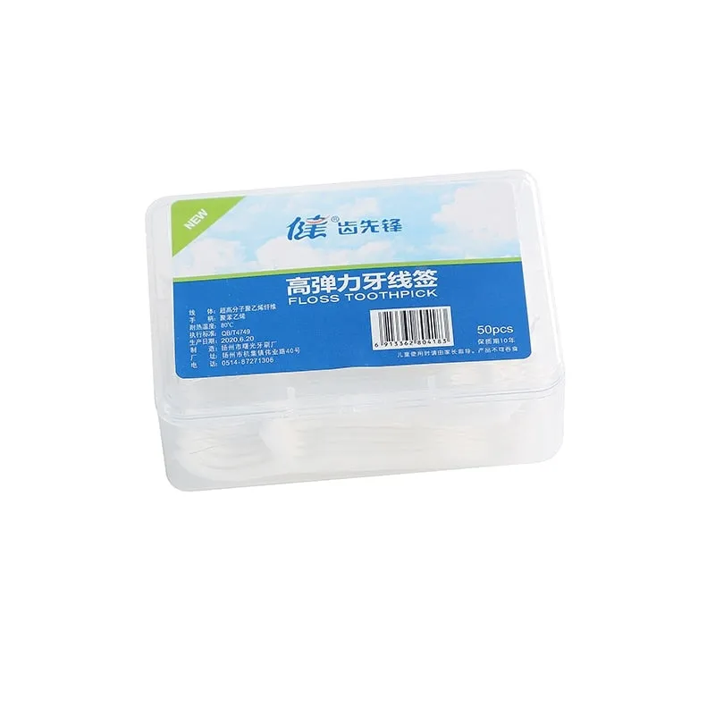 50/100pcs Dental Floss Stick Tooth Cleaning Interdental Brush Dental Floss Pick Oral Hygiene Care 1 Bag Dental Floss Ultra-fine
