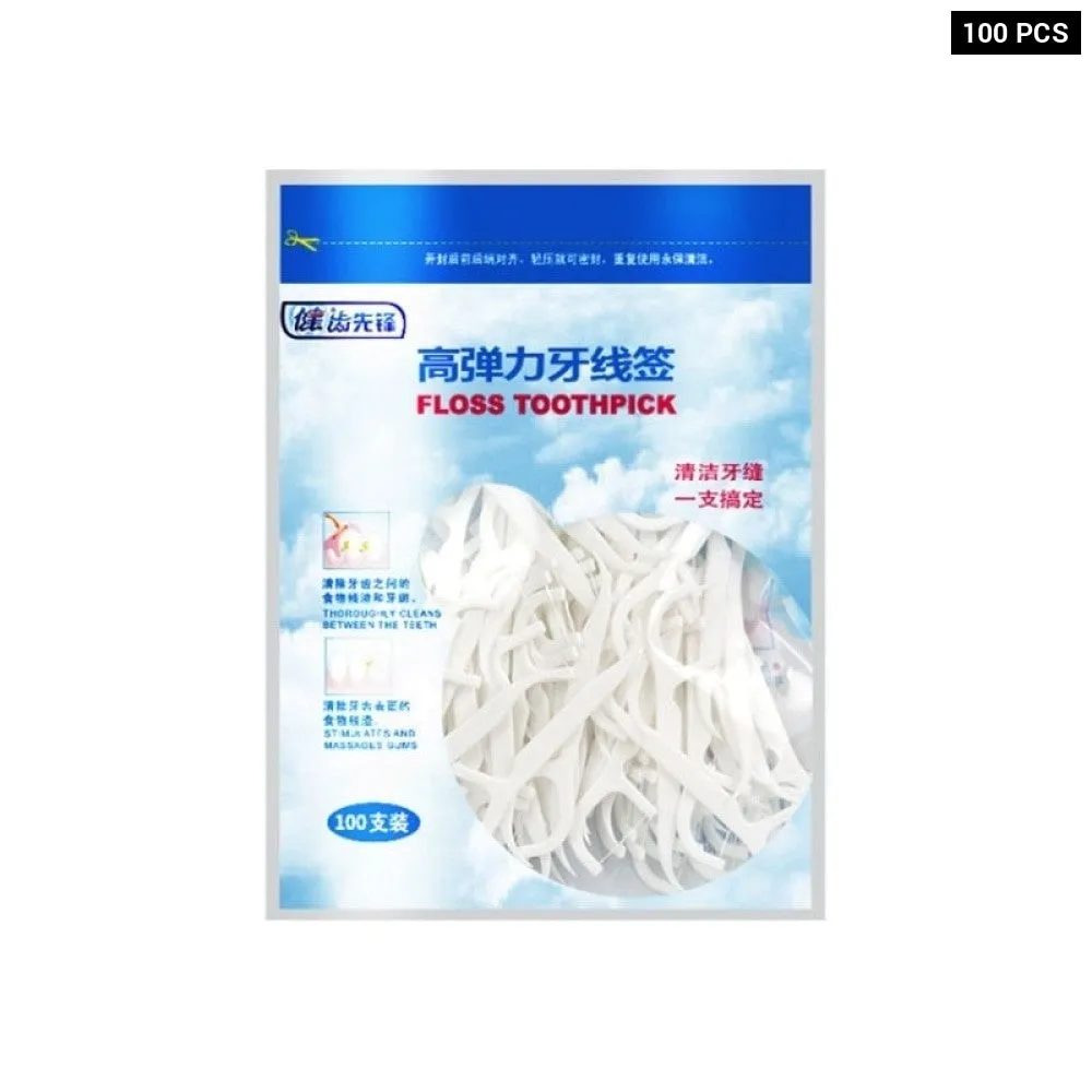 50/100pcs Dental Floss Stick Tooth Cleaning Interdental Brush Dental Floss Pick Oral Hygiene Care 1 Bag Dental Floss Ultra-fine