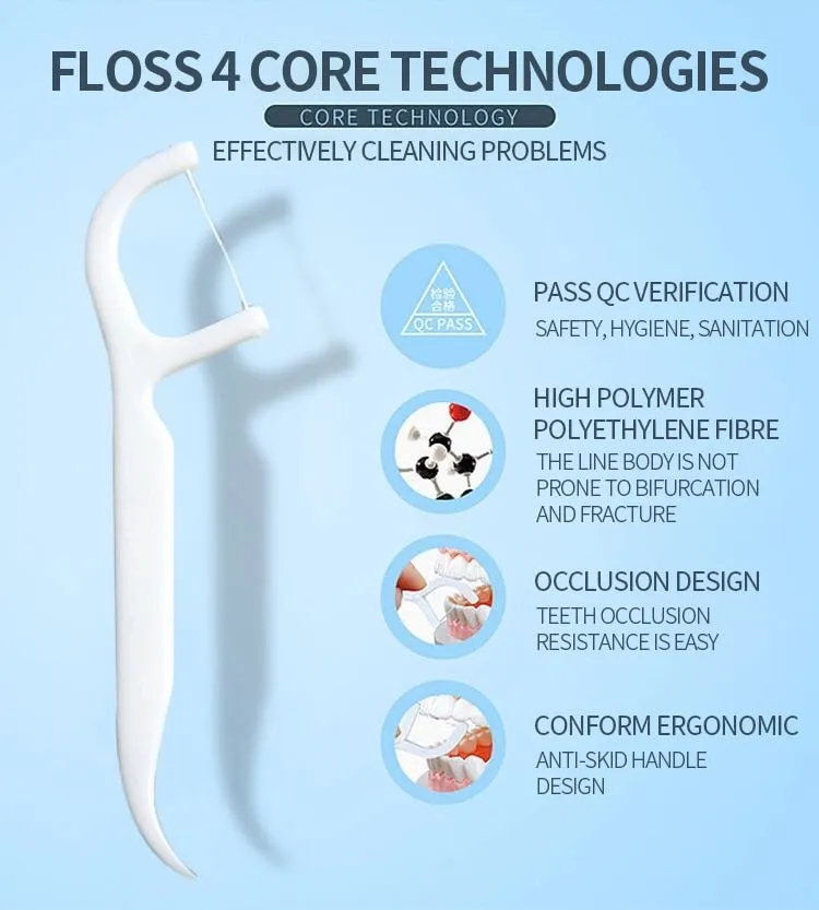 50/100pcs Dental Floss Stick Tooth Cleaning Interdental Brush Dental Floss Pick Oral Hygiene Care 1 Bag Dental Floss Ultra-fine