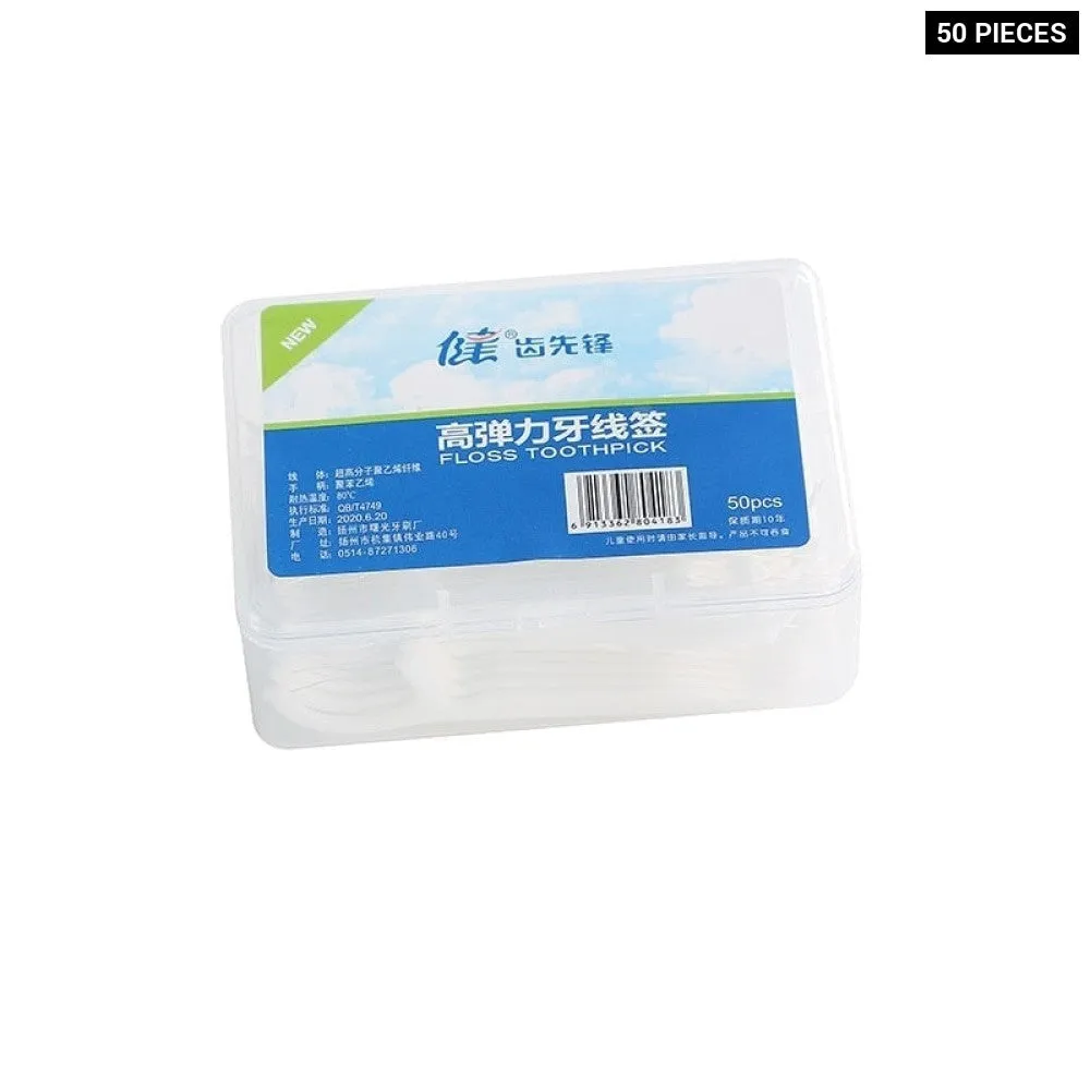 50/100pcs Dental Floss Stick Tooth Cleaning Interdental Brush Dental Floss Pick Oral Hygiene Care 1 Bag Dental Floss Ultra-fine
