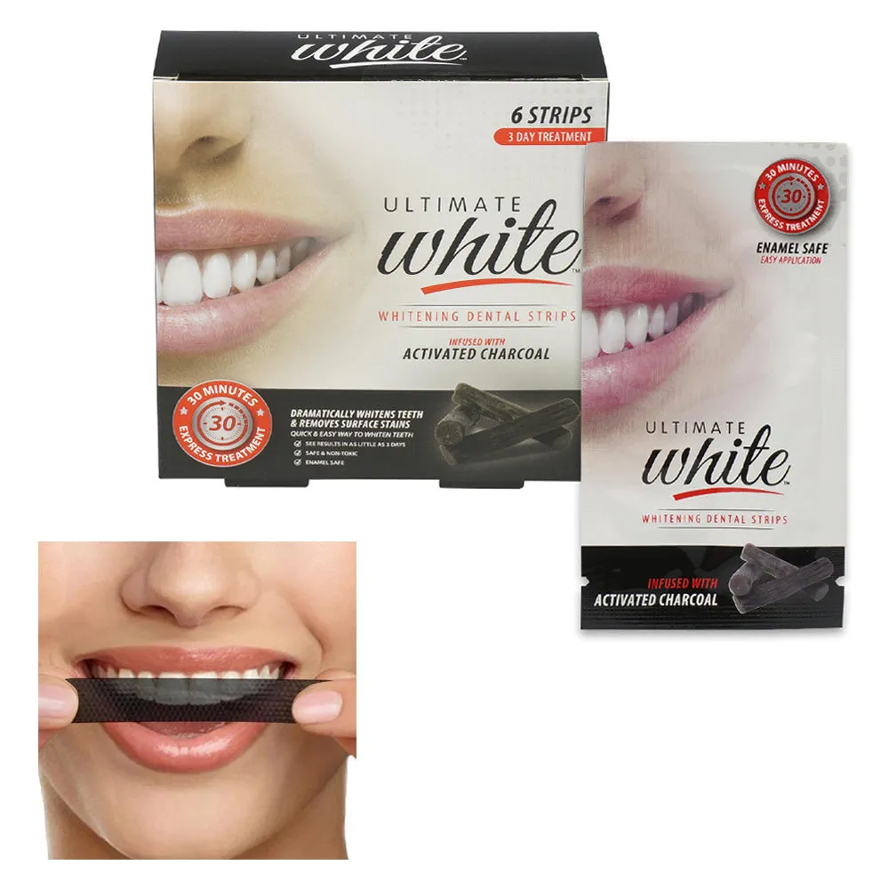 6 Teeth Whitening Strips Charcoal Strips Dental Whitener Tooth Whitening Strip