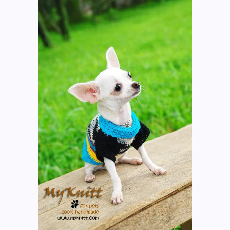 Back Turquoise Boy Turtleneck Dog Sweater DK830