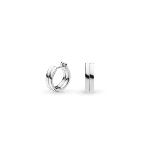 Bevel Unity Silver Huggie Hoop | Drops