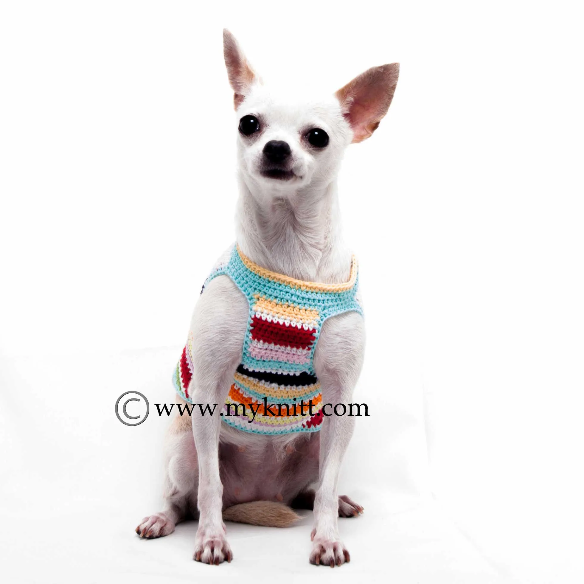 Colorful Cute Dog Clothes Cotton Handmade Crochet DK995
