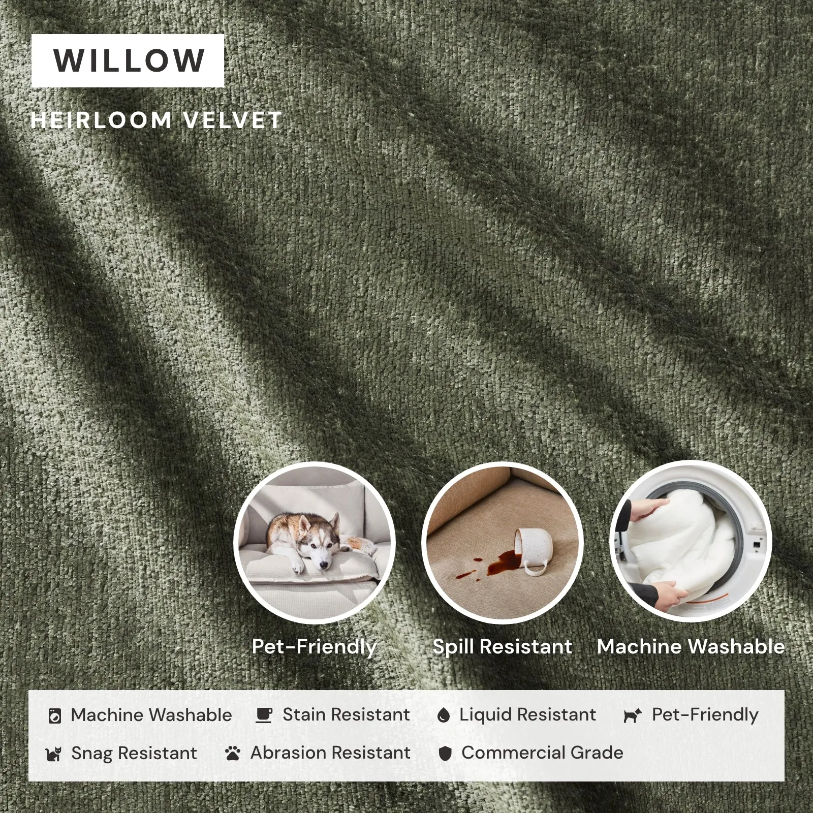 Elevate Comfort Layer Set for End Chair | Heirloom Velvet in Willow