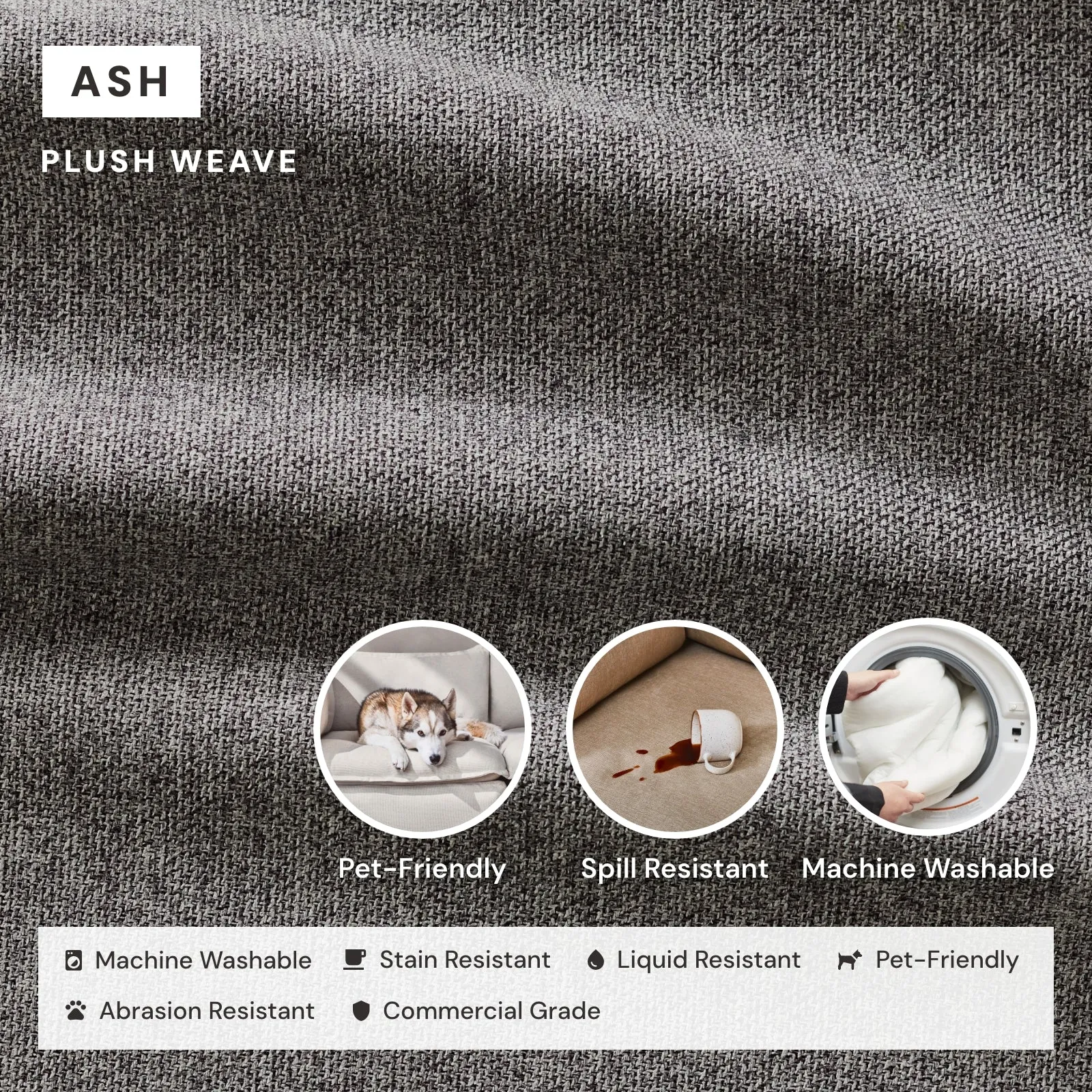 Elevate Comfort Layer Set for Modular Unit | Plush Weave in Ash