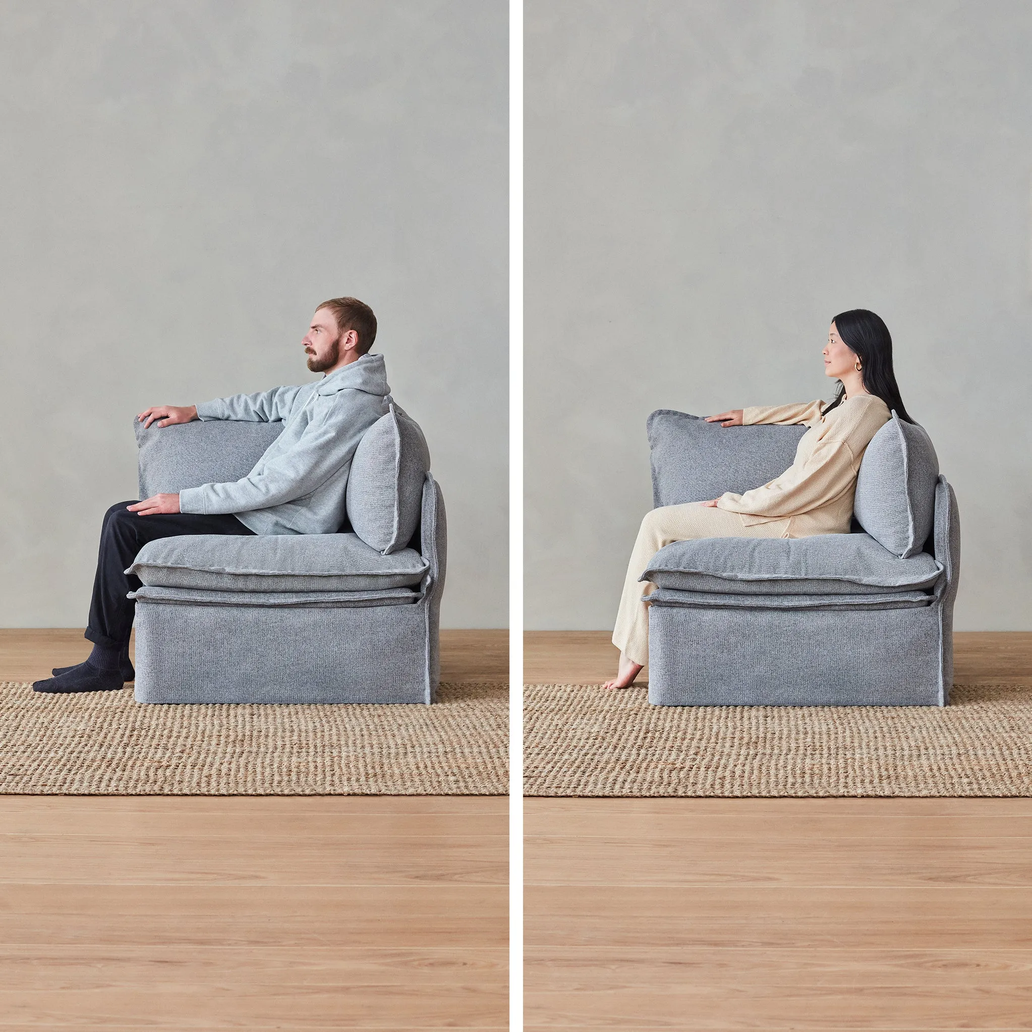 Elevate Comfort Layer Set for Modular Unit | Plush Weave in Ash