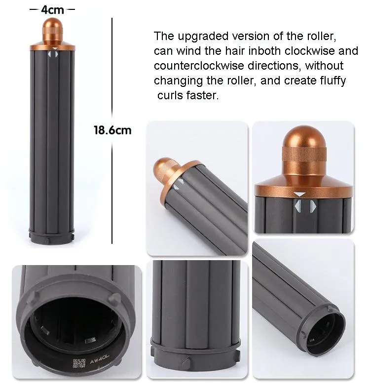 Enhanced Long Curling Nozzle for Dyson Airwrap Hair Dryer - Golden