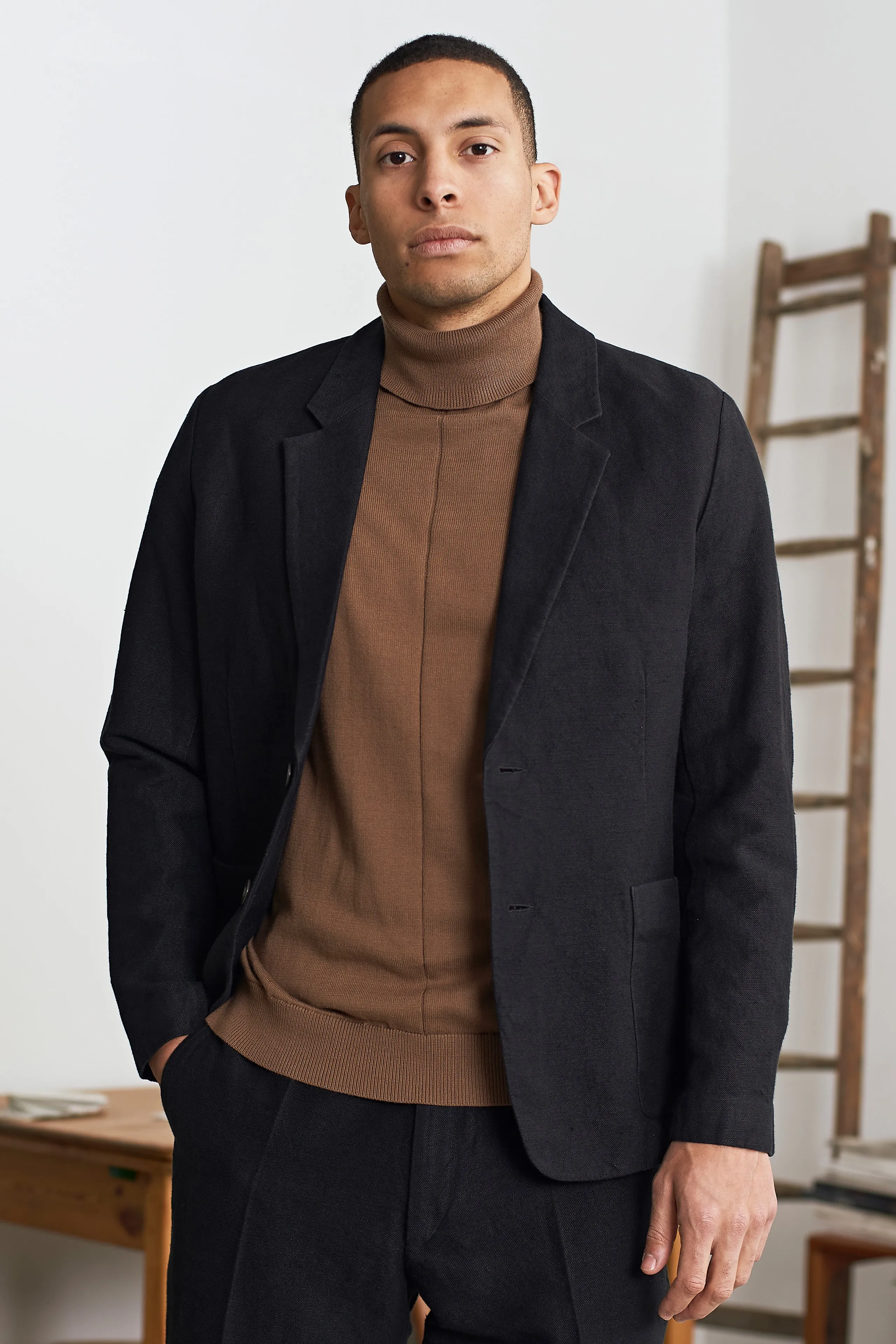 ENVER blazer winter linen black