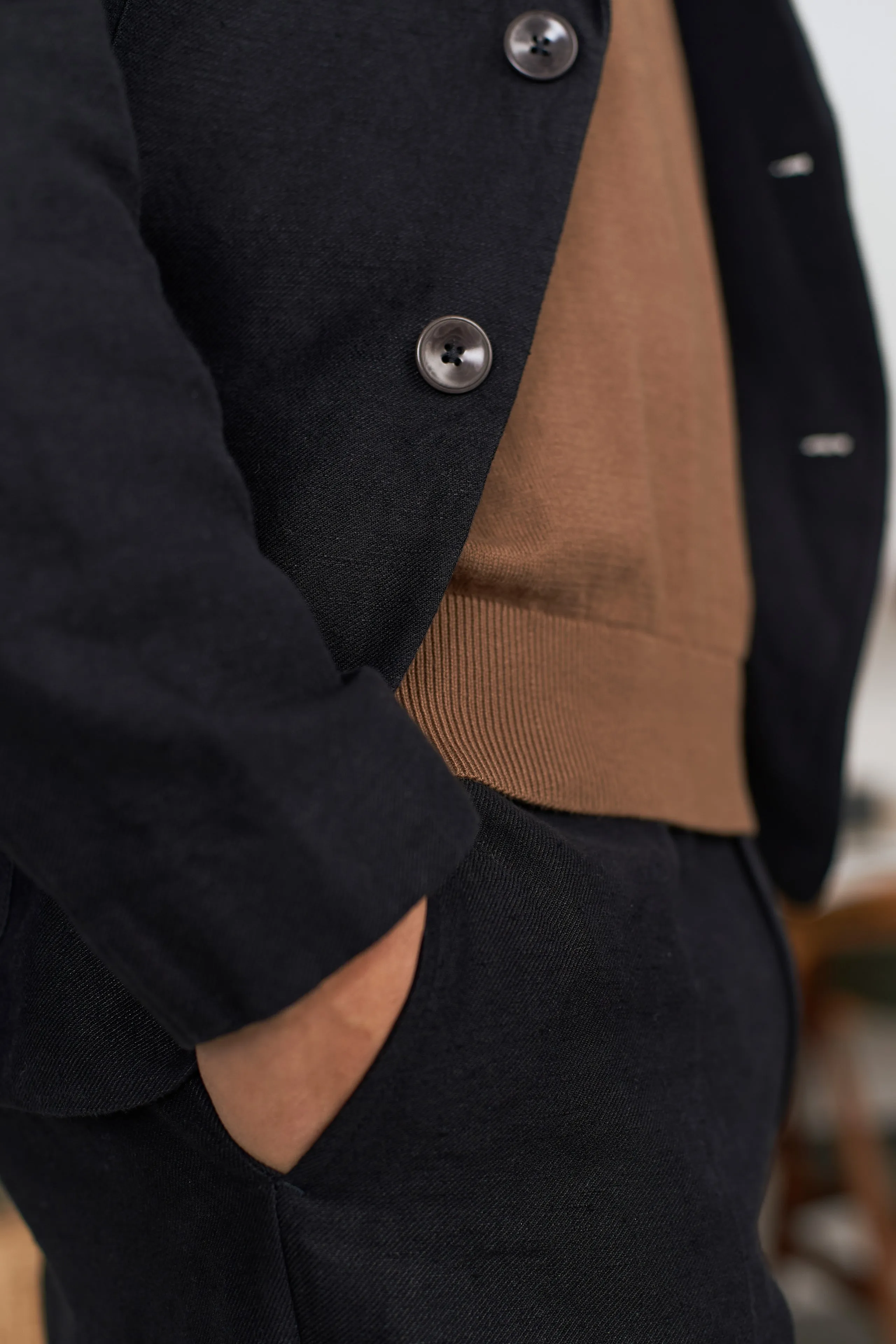 ENVER blazer winter linen black