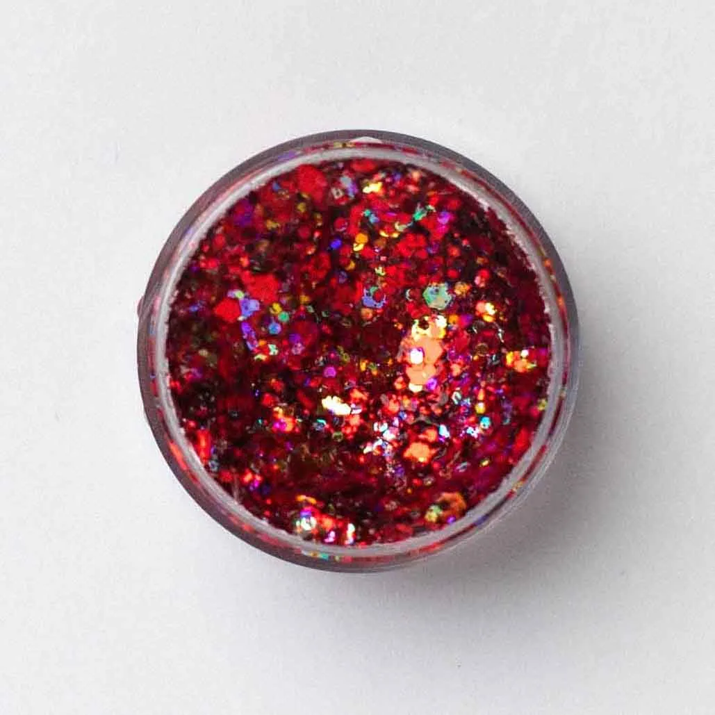 Galexie Glister Love Potion Gameday Red Glitter Gel - Hair, Face, Body Glitter Gel