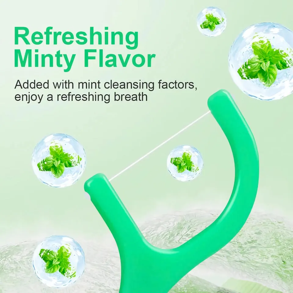 Mint Fresh Portable Dental Floss Sticks for Deep Interdental Cleaning