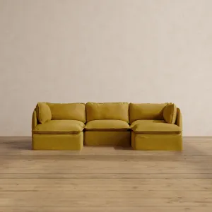 Modular Washable 3-Seater U-Sectional in Kiiro | Memorix  Seat | Cloud Pillow
