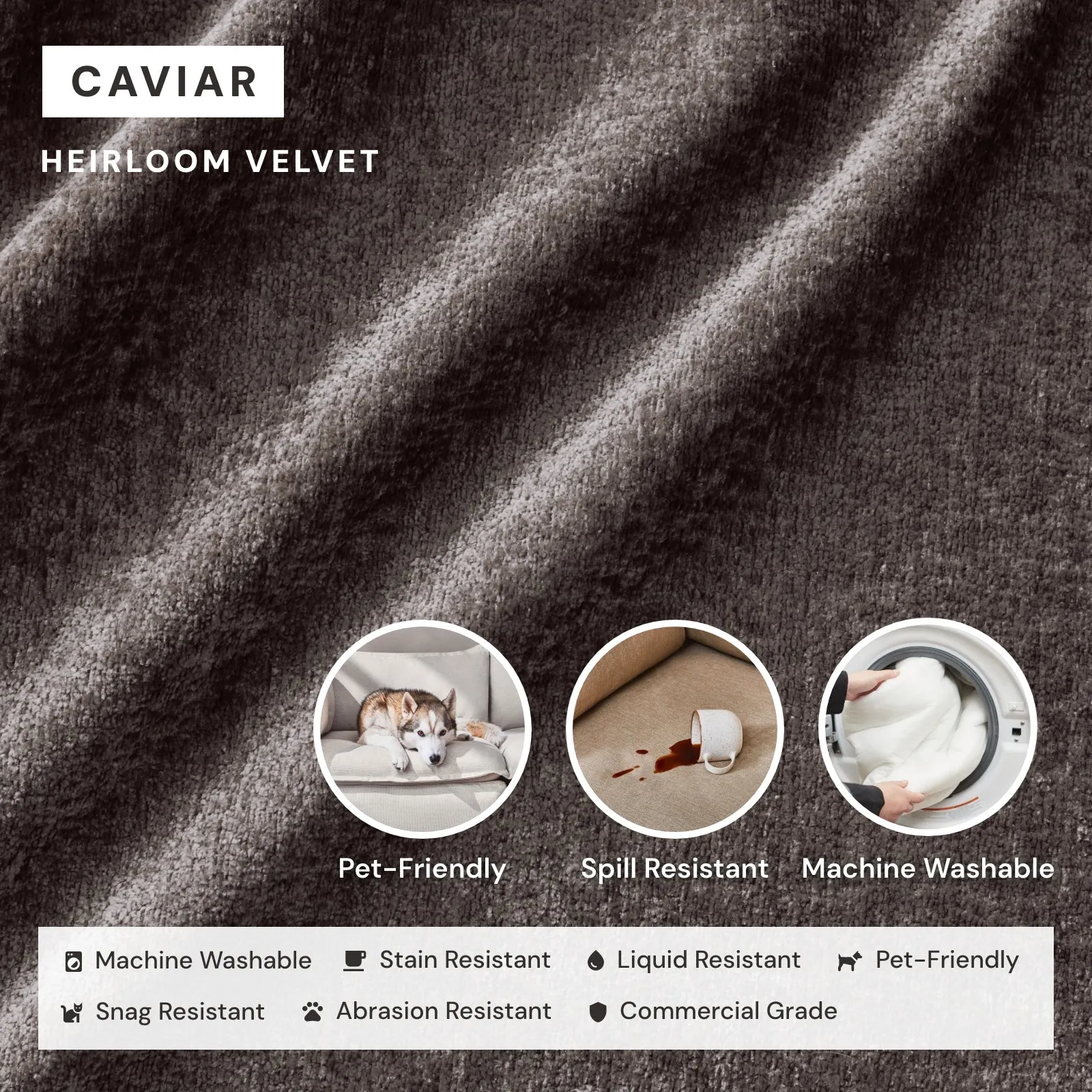 Modular Washable 7-Seater Open-Ends U-Sectional in Caviar | Memorix  Seat | Cloud Pillow