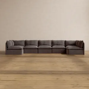 Modular Washable 7-Seater Open-Ends U-Sectional in Caviar | Memorix  Seat | Cloud Pillow