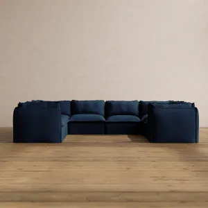 Modular Washable 8-Seater U-Sectional in Sumi | Memorix  Seat | Contour Pillow