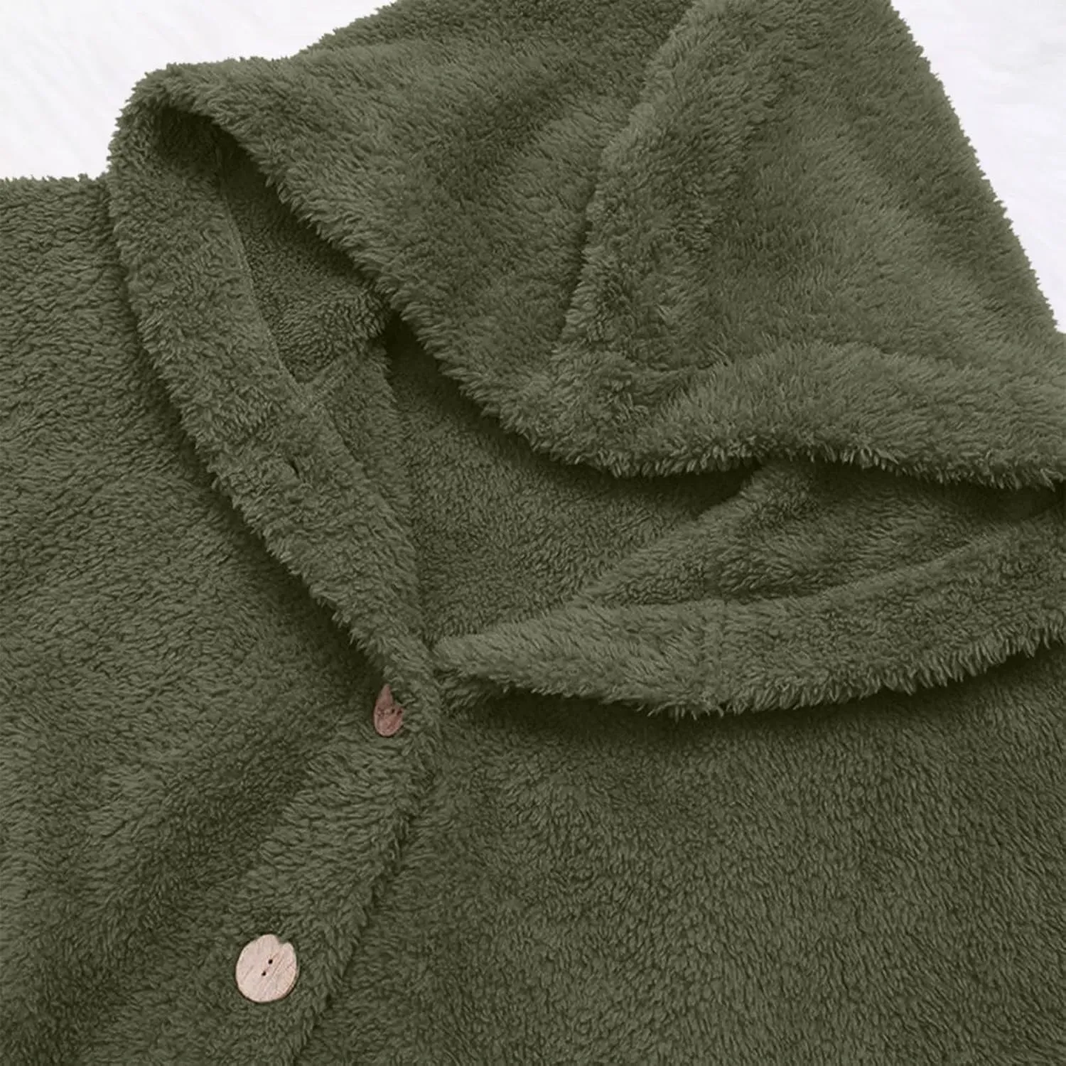 nerohusy Warm Jackets Women Fashion Furry Sherpa Jacket with Hoodie Warm Winter Sherpa Coat Oversized Long Sleeve Outerwear