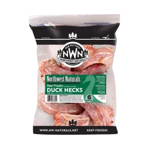 Northwest Naturals Raw Frozen Duck Necks 6 pack