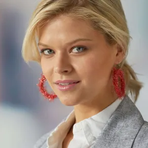 Red Heart Craft Sparkling Earrings