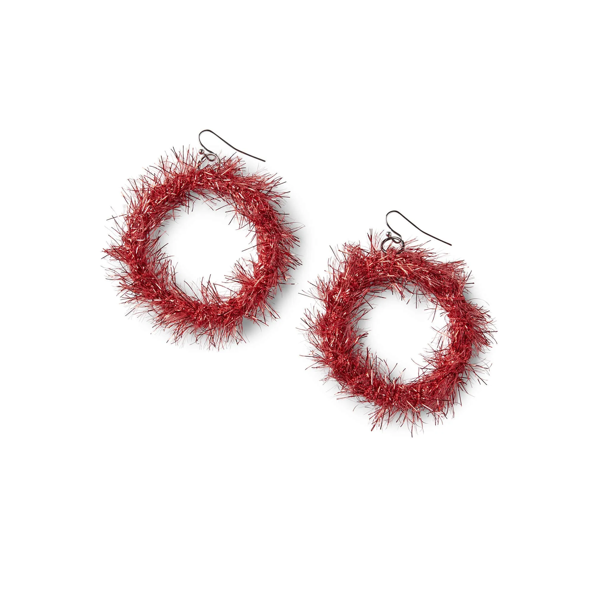 Red Heart Craft Sparkling Earrings