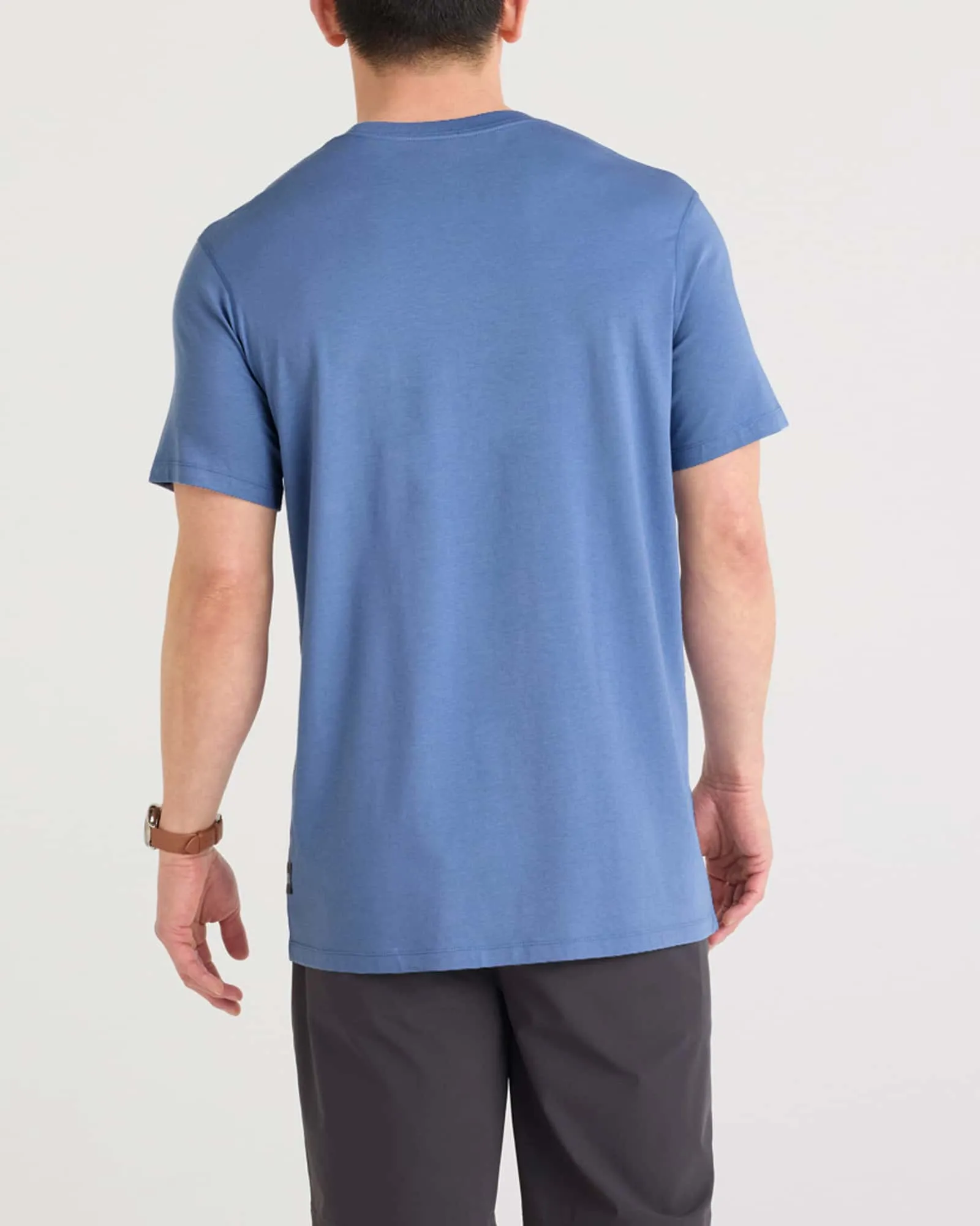 SAXX DropTemp Cooling Cotton Cooling Cotton Tee in Tidal Blue