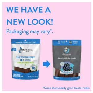 Shameless Pets The Tooth Berry Dental Sticks for Dogs, 7.2oz