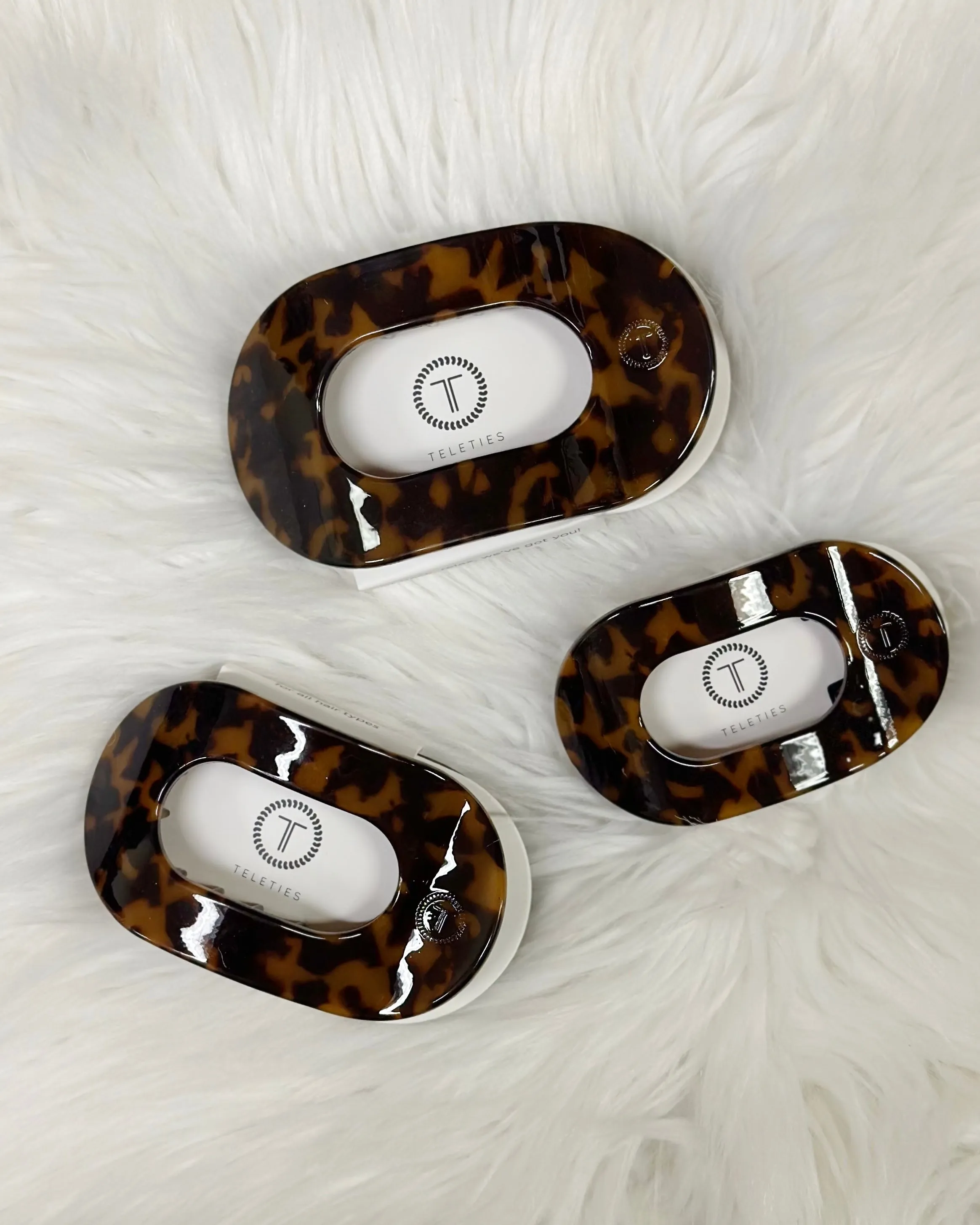 TELETIES Tortoise Flat Round Hair Clip