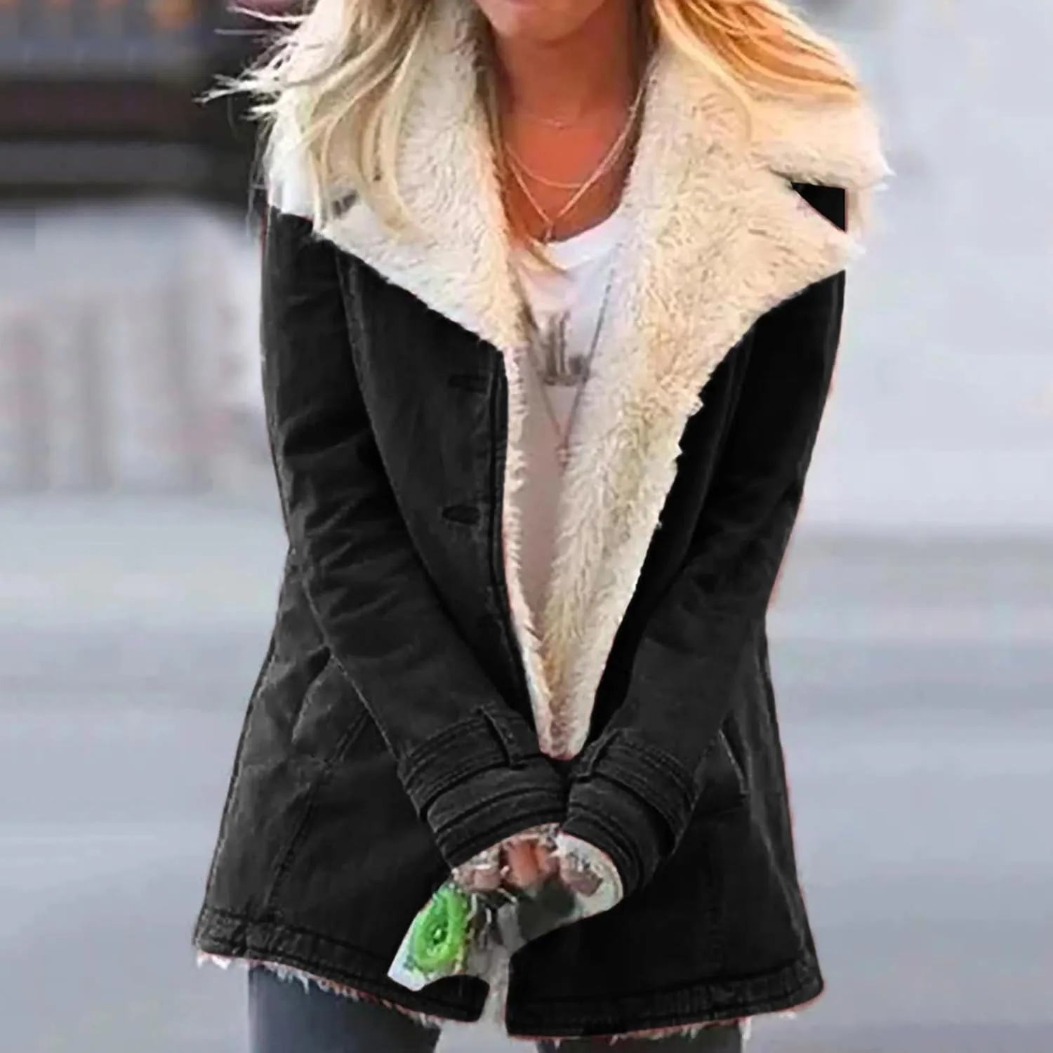 Womens Plus Size Sherpa Fleece Jackets Fashion 2023 Oversized Lapel Fuzzy Coat Warm Winter Faux Fur Outerwear